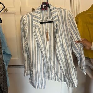 Striped linen blazer